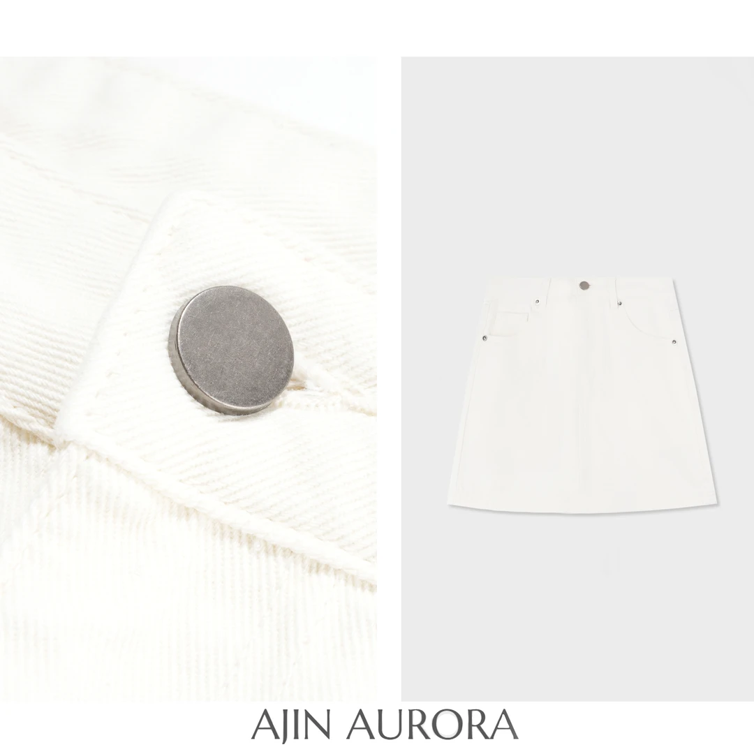 767【浅野茶梦】夏季新款白色A字牛仔短裙女显瘦百搭高腰休闲修身A3