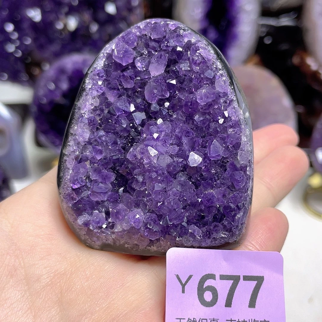 未镶嵌紫晶摆件晶震