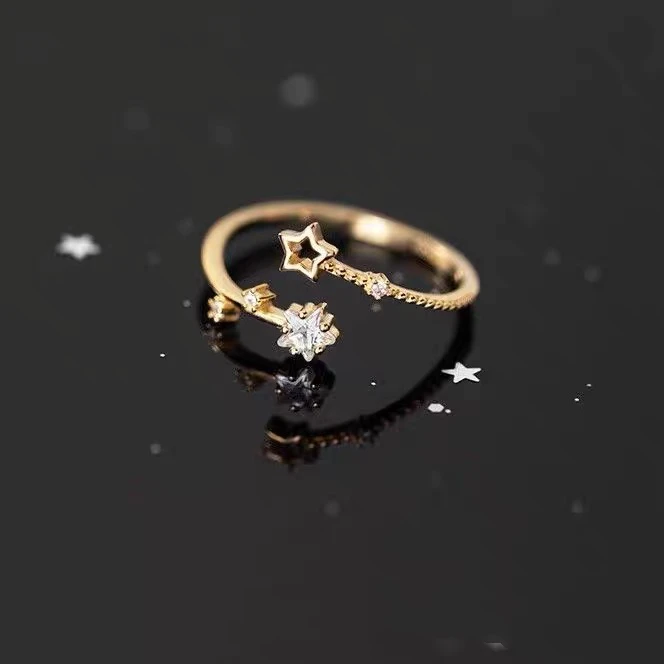 合金锆石戒指 ELYSIUM 轻奢时尚气质百搭戒指（6044）