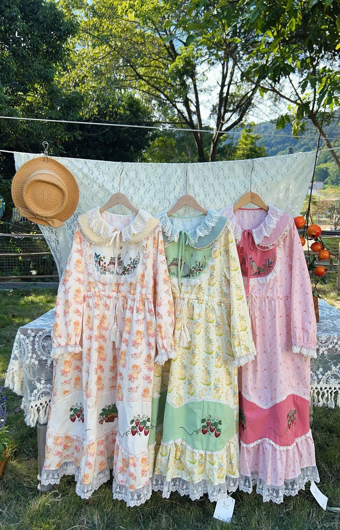 300-349春款长袖新款森系连衣裙衬衫大版女装