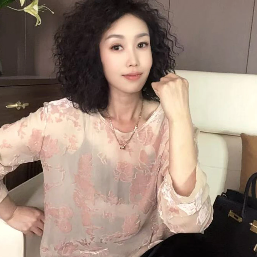 （薄如蝉翼）秋冬季微透洋气桑蚕丝衫