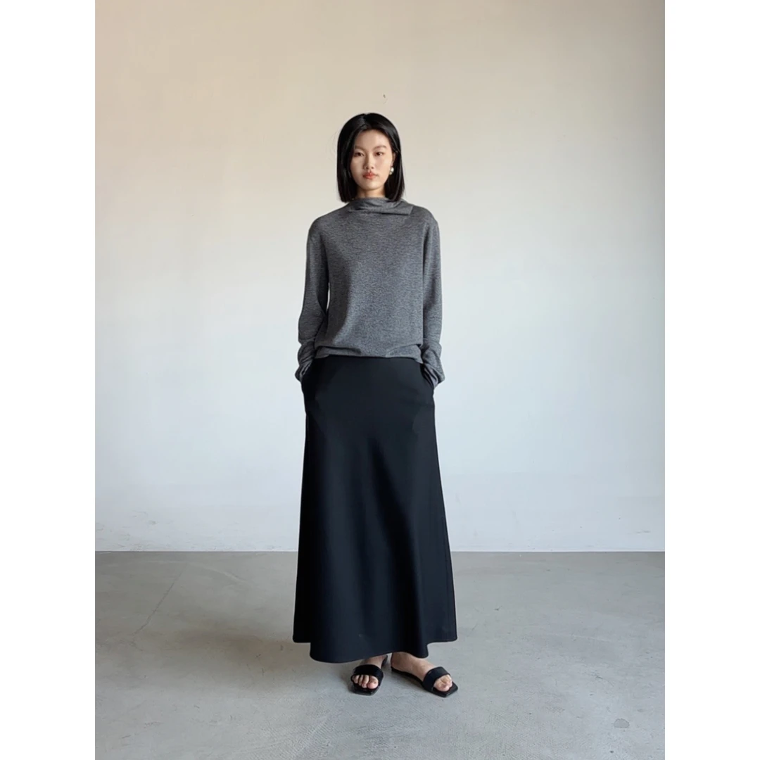 CLEAR BREEZE25春夏50毛半裙显瘦半身裙高腰休闲百搭421187101