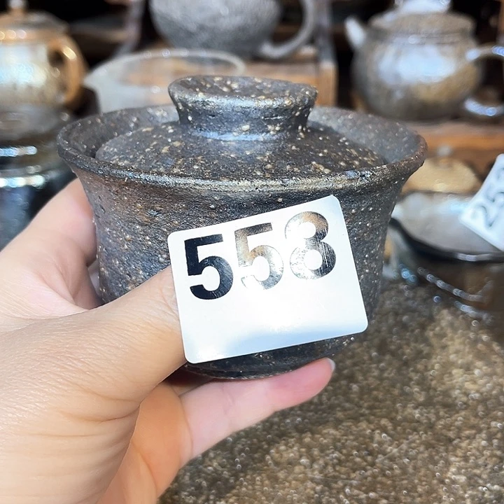 杯高温柴烧陶泥盖碗