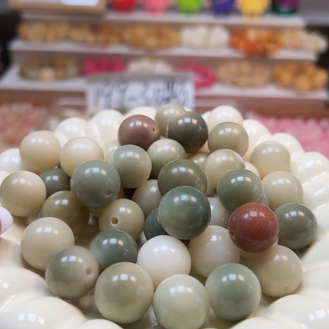手串菩提根/象牙果瑕疵卡18/17左右干磨圆110颗