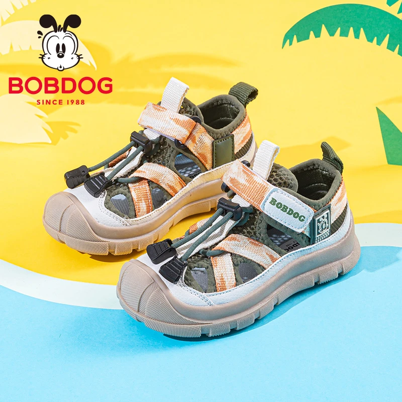 巴布豆2025新款男童包头凉鞋夏季软底透气休闲鞋子时尚舒适沙滩鞋