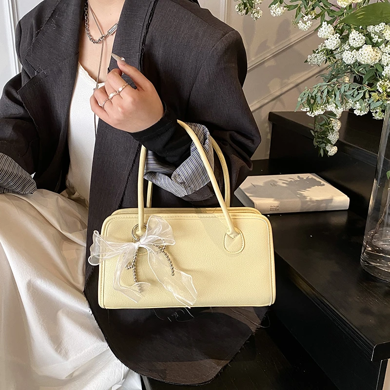 蕾丝斜跨包日韩纯色拉链腋下包单肩包2025新款手提包洋气百搭