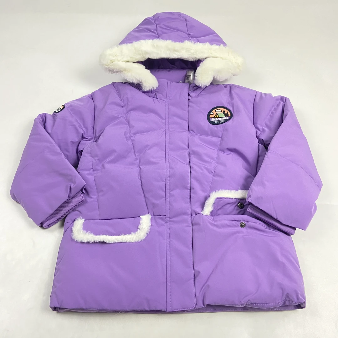 Skechers/斯凯奇女童时尚系列舒适休闲梭织短款羽绒服L421G056-