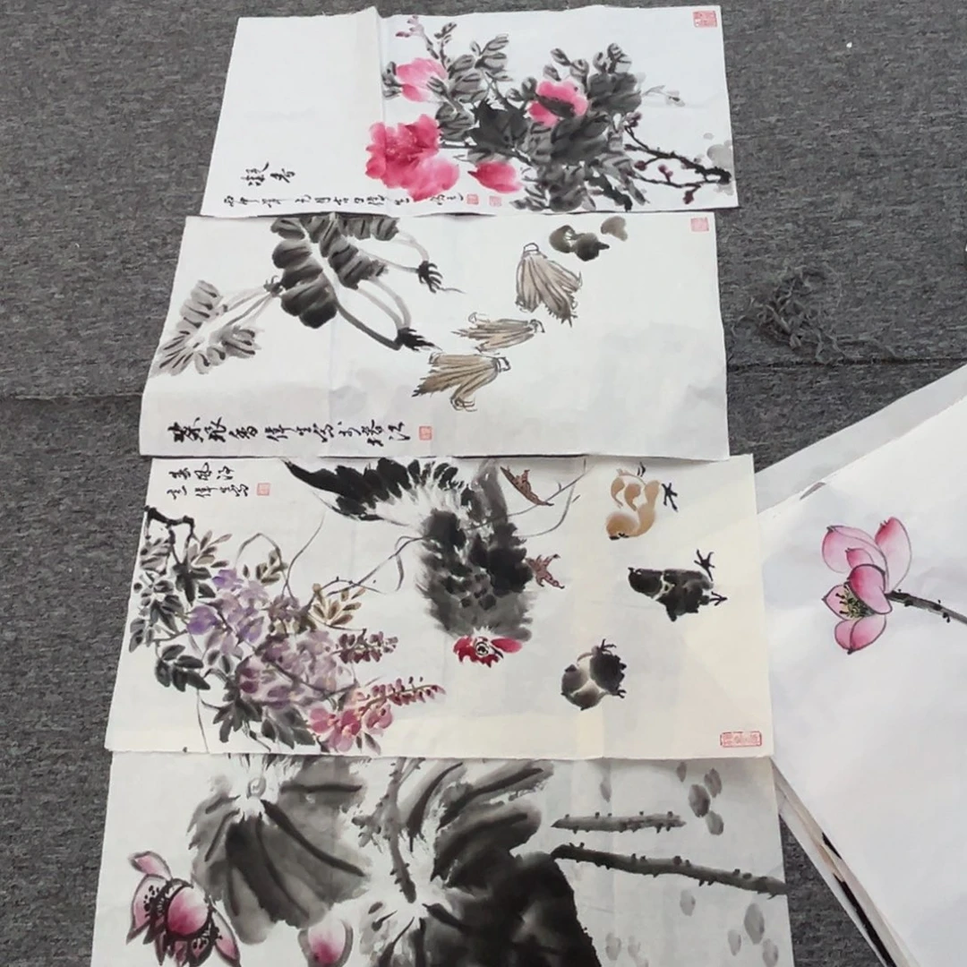 国画何伟生老师四尺四开四张