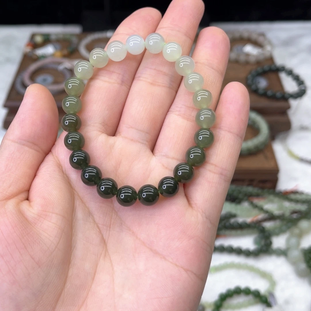 和田玉手链未镶嵌初*~渐变卡8