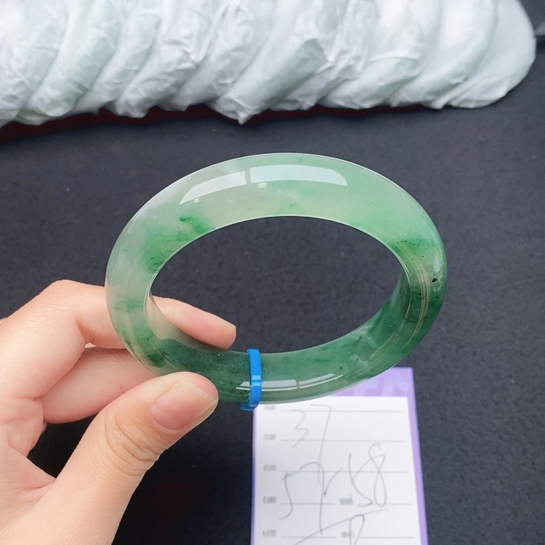 竹牌天然A货非洲翠手镯37