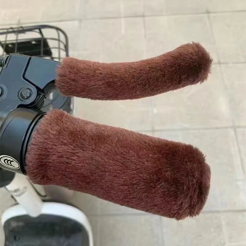 新款仿毛绒把套车把套电动车摩托车三轮电动车防风手把套保暖冬天