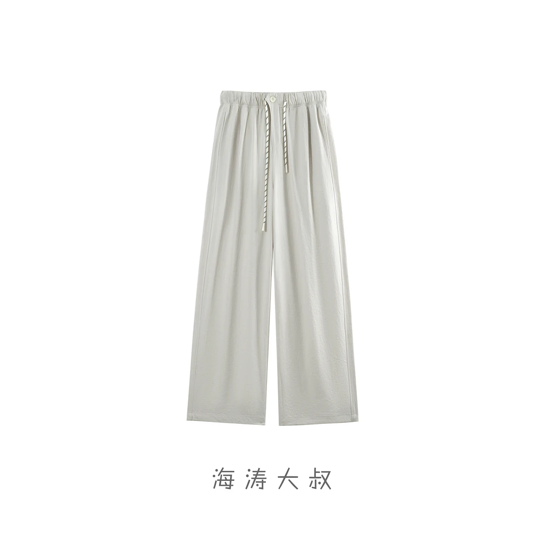 【海涛大叔】[舒适笔记]柔软亲肤透气百搭直筒压皱工艺直筒裤
