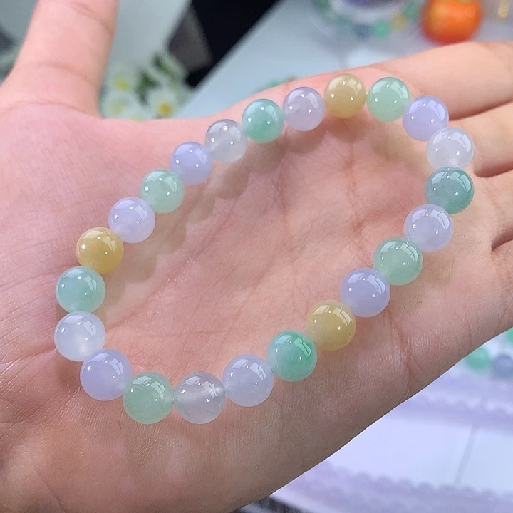 翡翠未镶嵌手链冰多宝手串