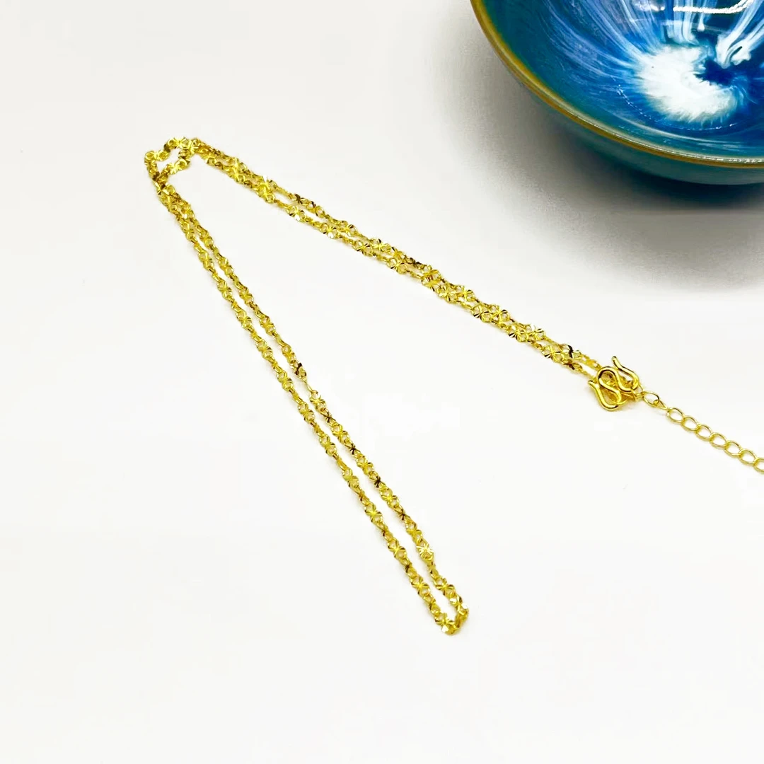 链子足银 足银项链-精品蝶花素链（简约时尚）