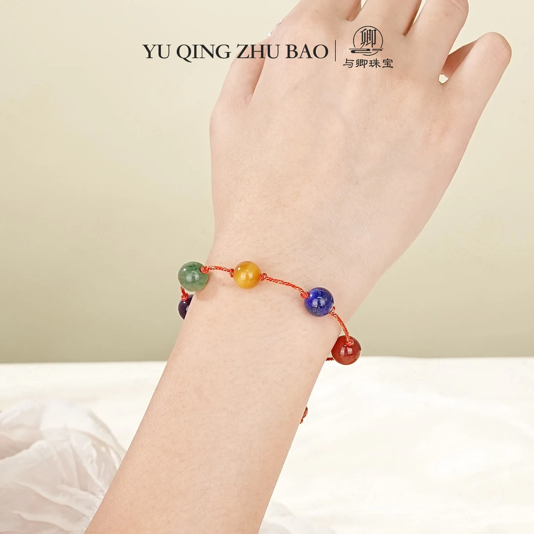 【连星】乌拉圭水晶 绿草莓晶 金虎眼石 青金石 红龙纹玛瑙 朱砂