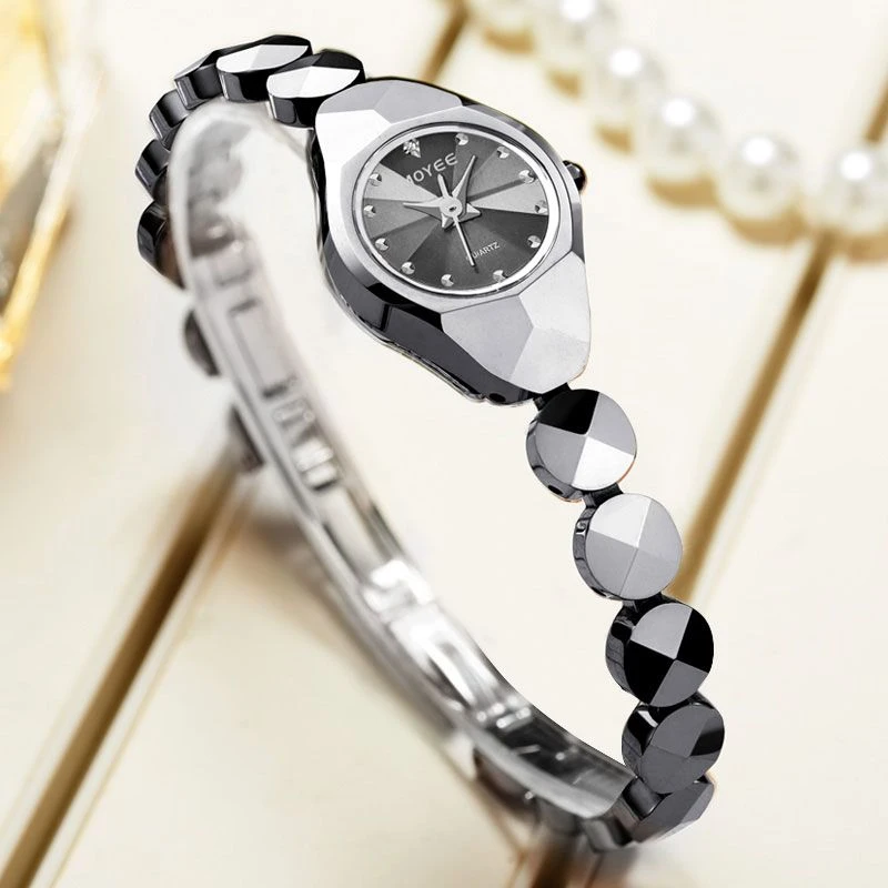 耐尔斯顿手表女纯钨钢手链气质日历防水进口石英机芯撤柜少量库存