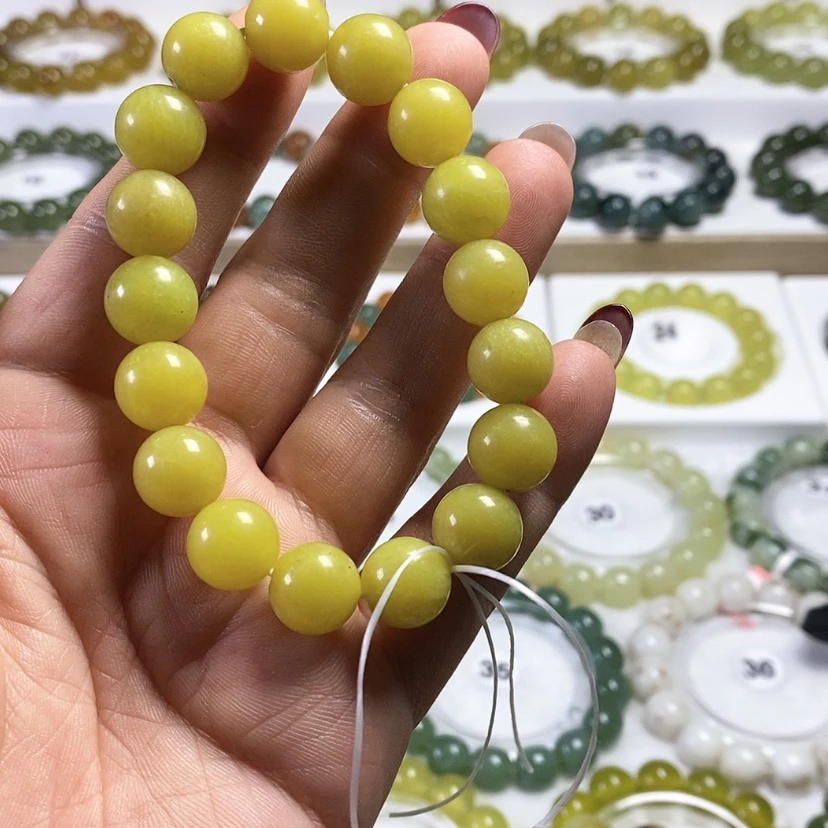 【闪购商品】未镶嵌蛇纹石玉手链卡12
