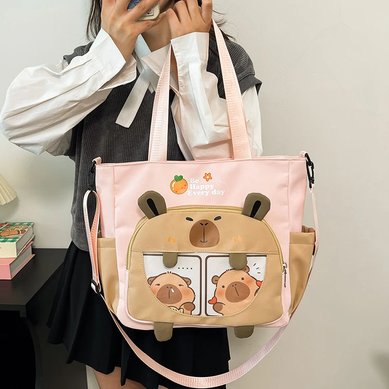 卡皮巴拉补习袋手提袋拎书袋小学生补习班作业美术包男女孩出游包