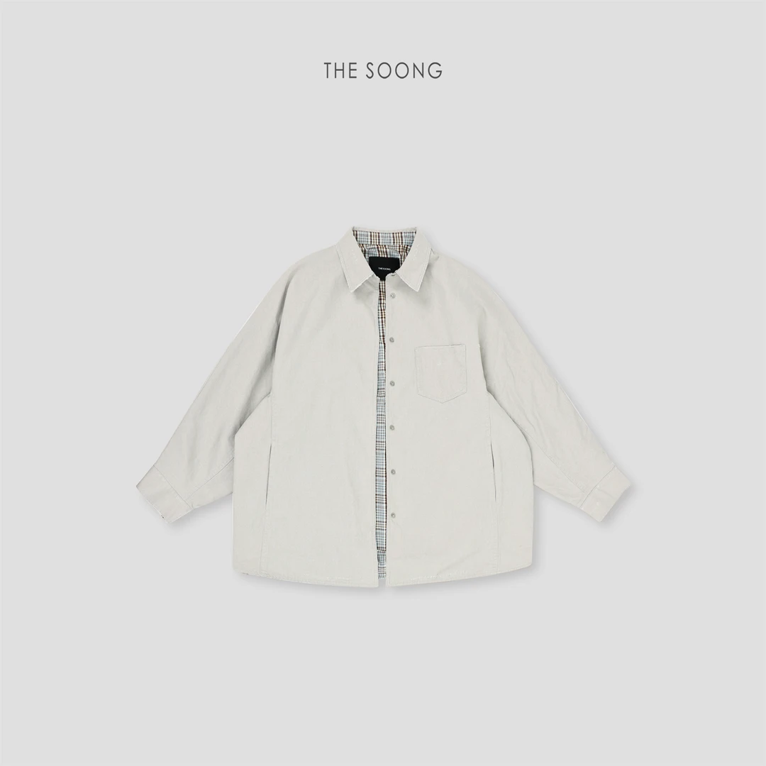 THESOONG| 间隙之光 | 棉的呼吸建筑拼接宽松夹克外套HBWT7540