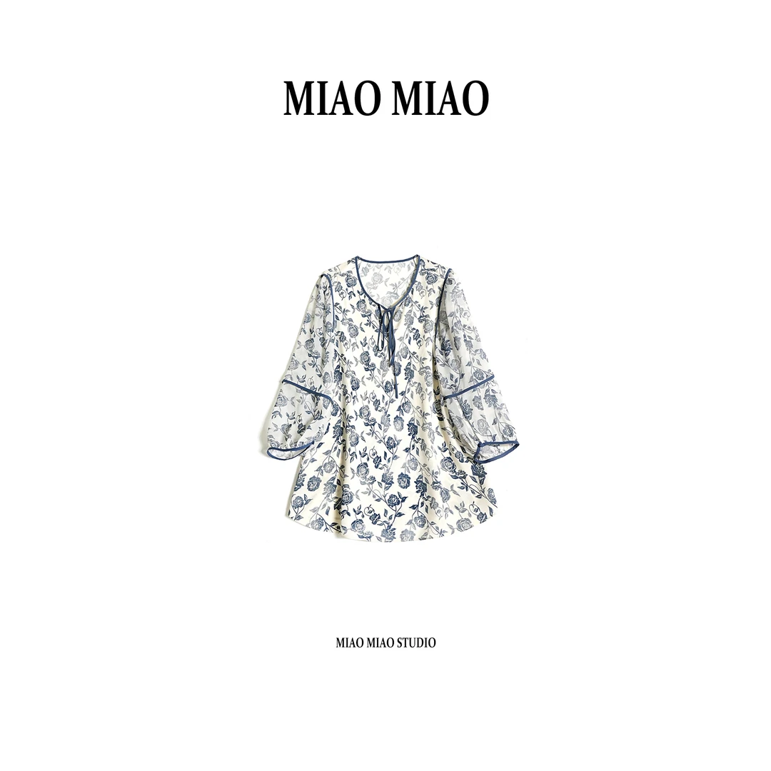 【清逸】淼淼家E6208时尚国风新中式春夏气质百搭桑蚕丝休闲上衣