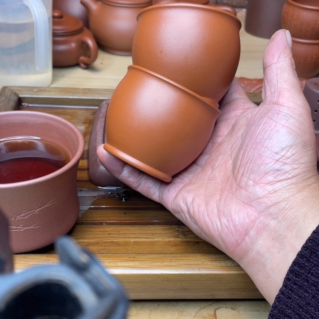 茶壶紫砂原矿赵庄朱泥放漏主人杯