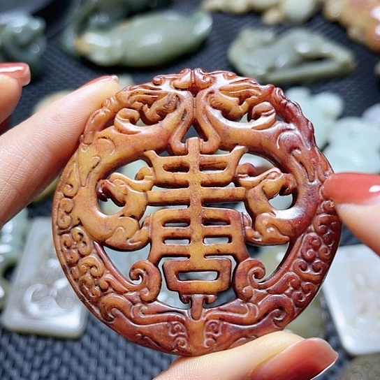 白玉菩提吊坠摆件