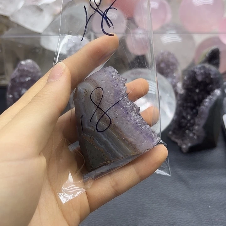 米***吖紫晶珠宝半成品未镶嵌18