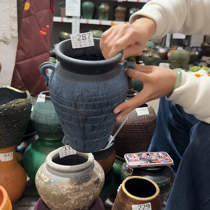 蓝色双耳287高度24口径14