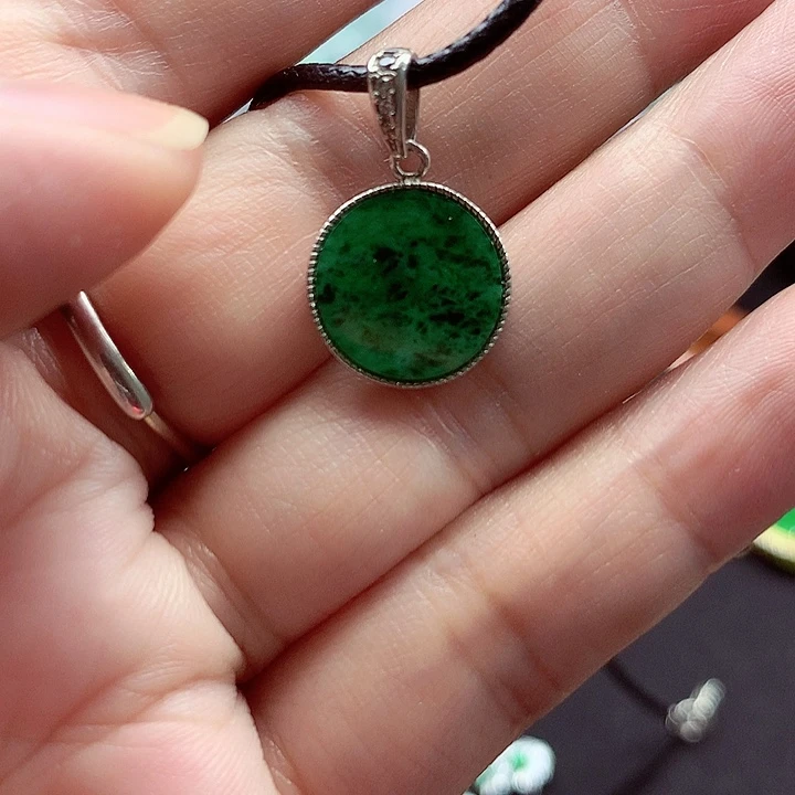 颈饰银S925镶嵌翡翠翡翠