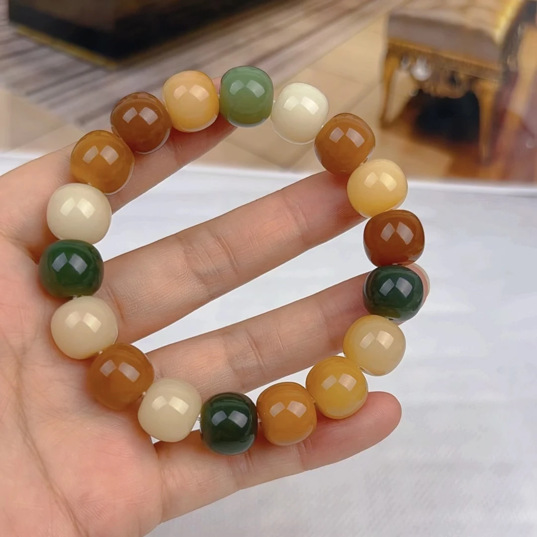 (F46)浓郁桶珠11*12mm天然菩提多宝桶珠手串