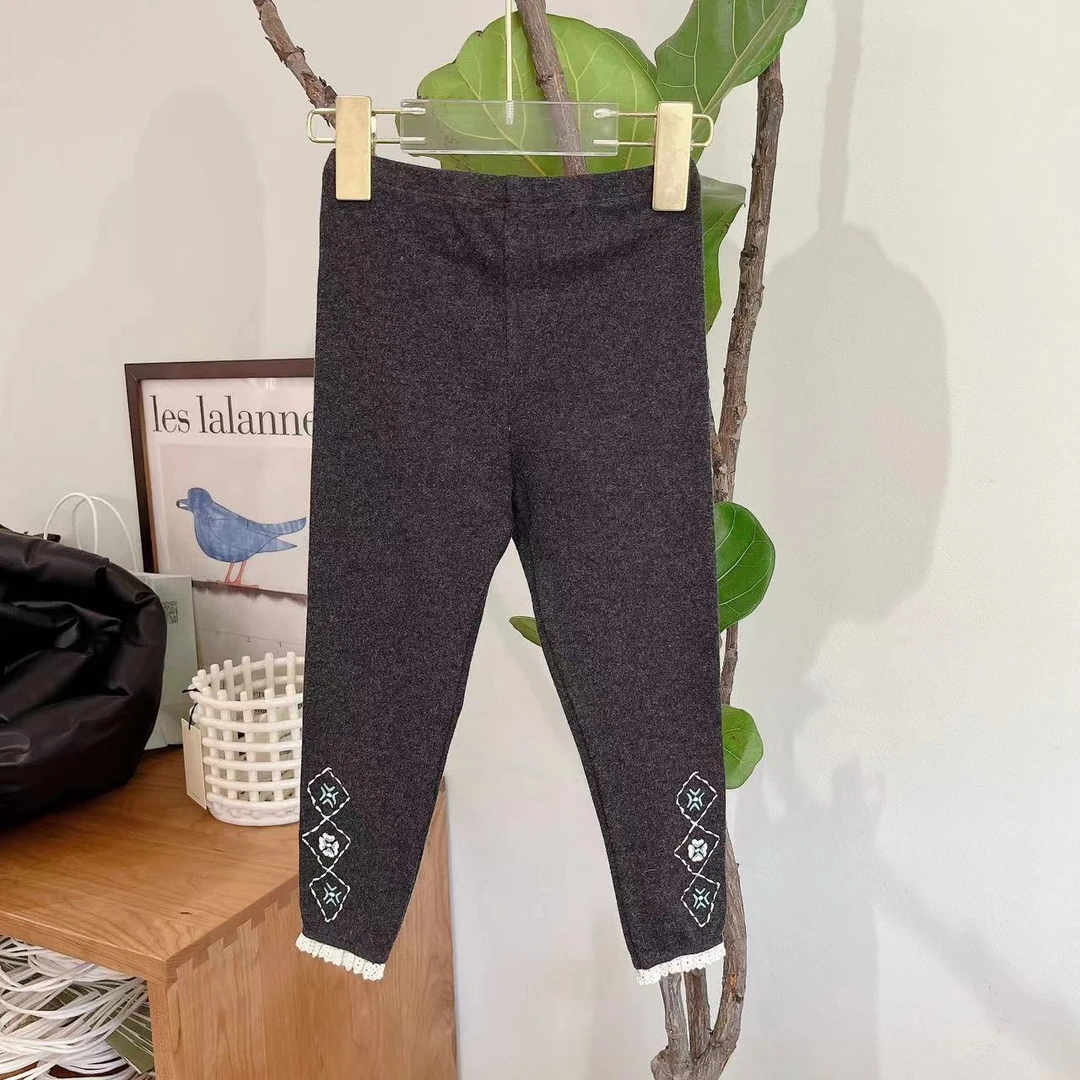 【Cloud&Sunflower】女童三朵花蕾丝边原韩D弹力打底裤083969