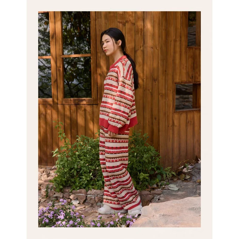 朵朵可可·252-147睡衣女秋冬印花羽毛绒家居服套装