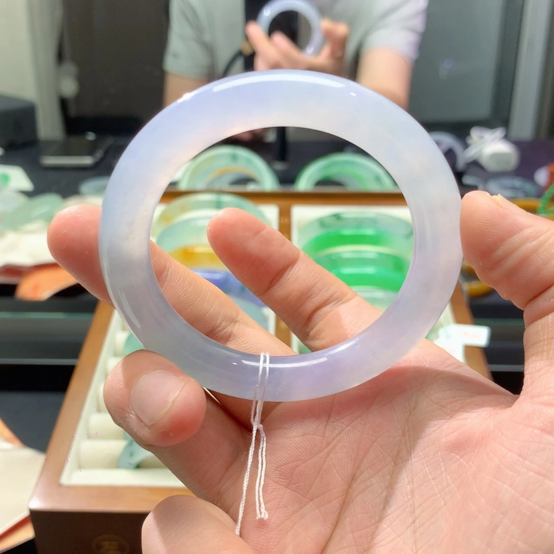 翡翠未镶嵌手镯冰紫