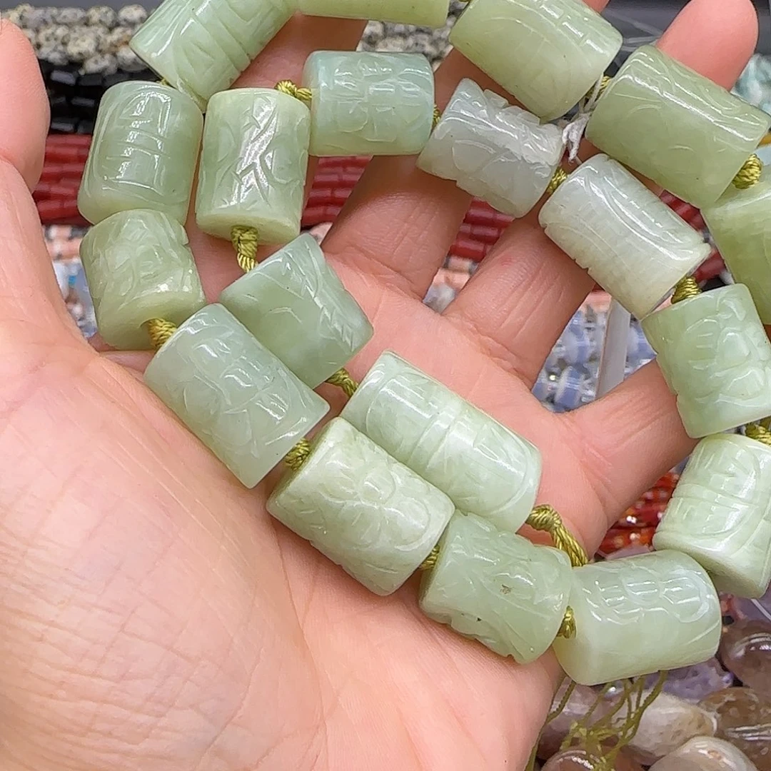玛瑙/玉髓合金珠宝半成品岫玉一条15mm