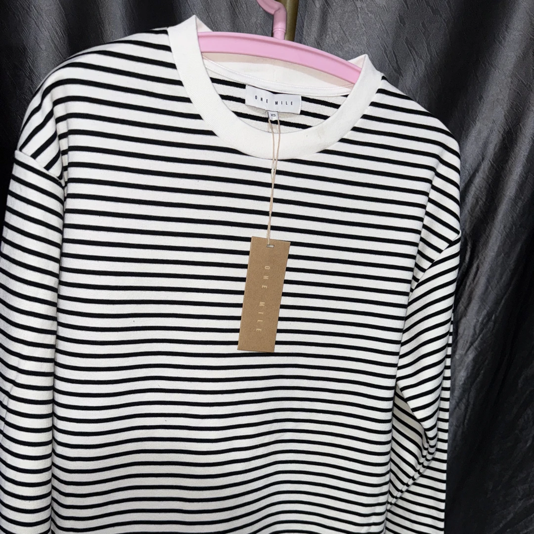 美单小众轻奢品牌 纯棉条纹长袖上衣