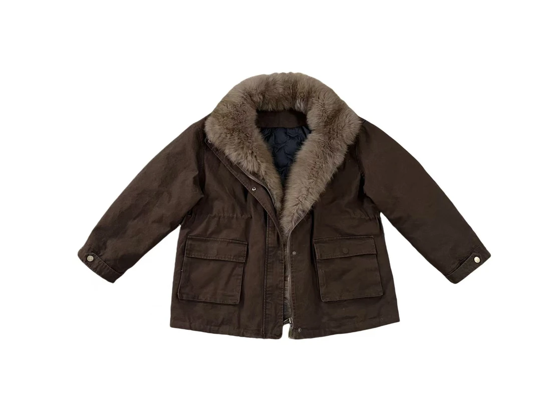 女装；25933时尚立领派克羽绒外套