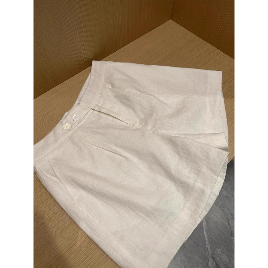 绝绝子，巨显大长腿！高腰阔腿休闲五分短裤女夏季洋气高腰A字裤子