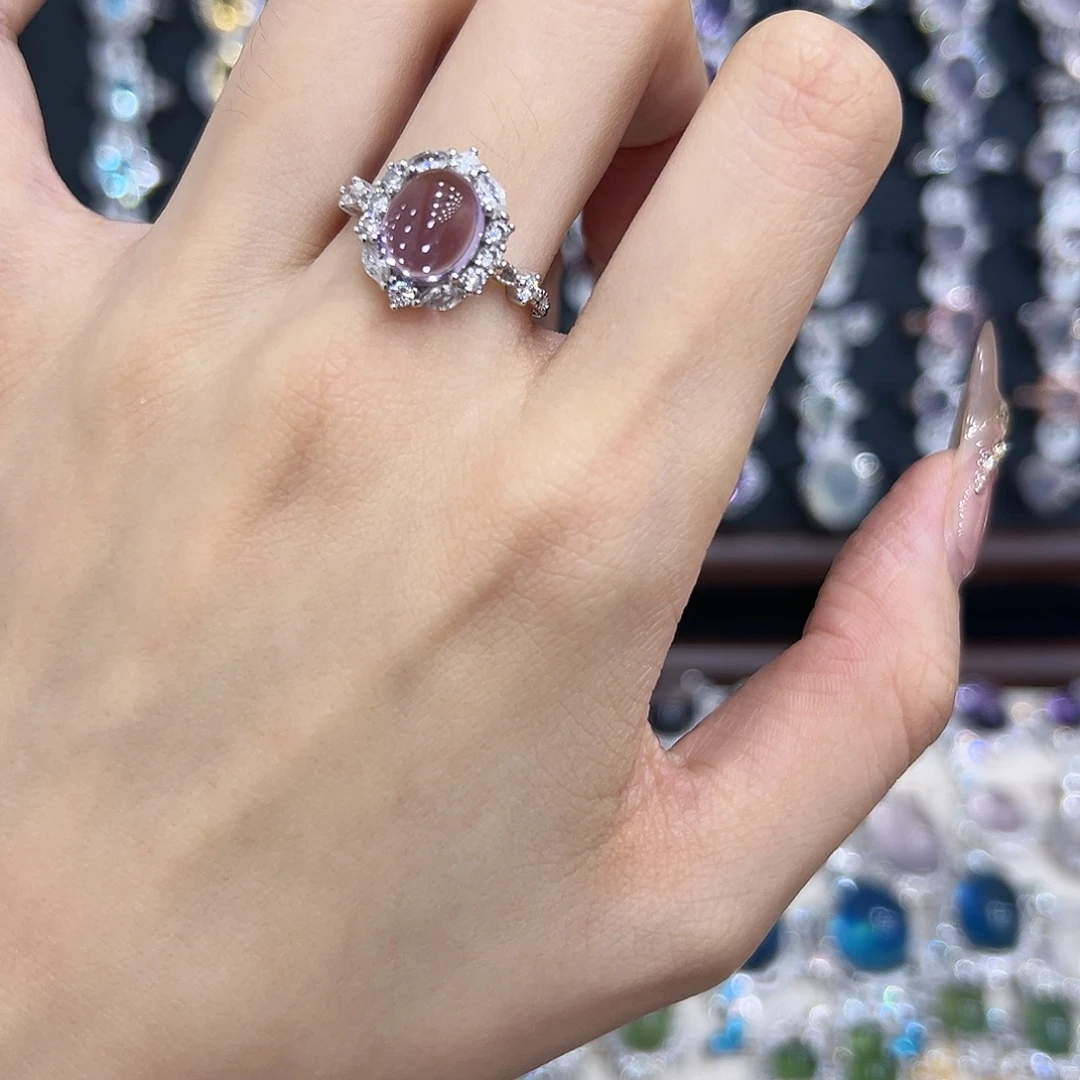 戒指银S925镶嵌紫晶