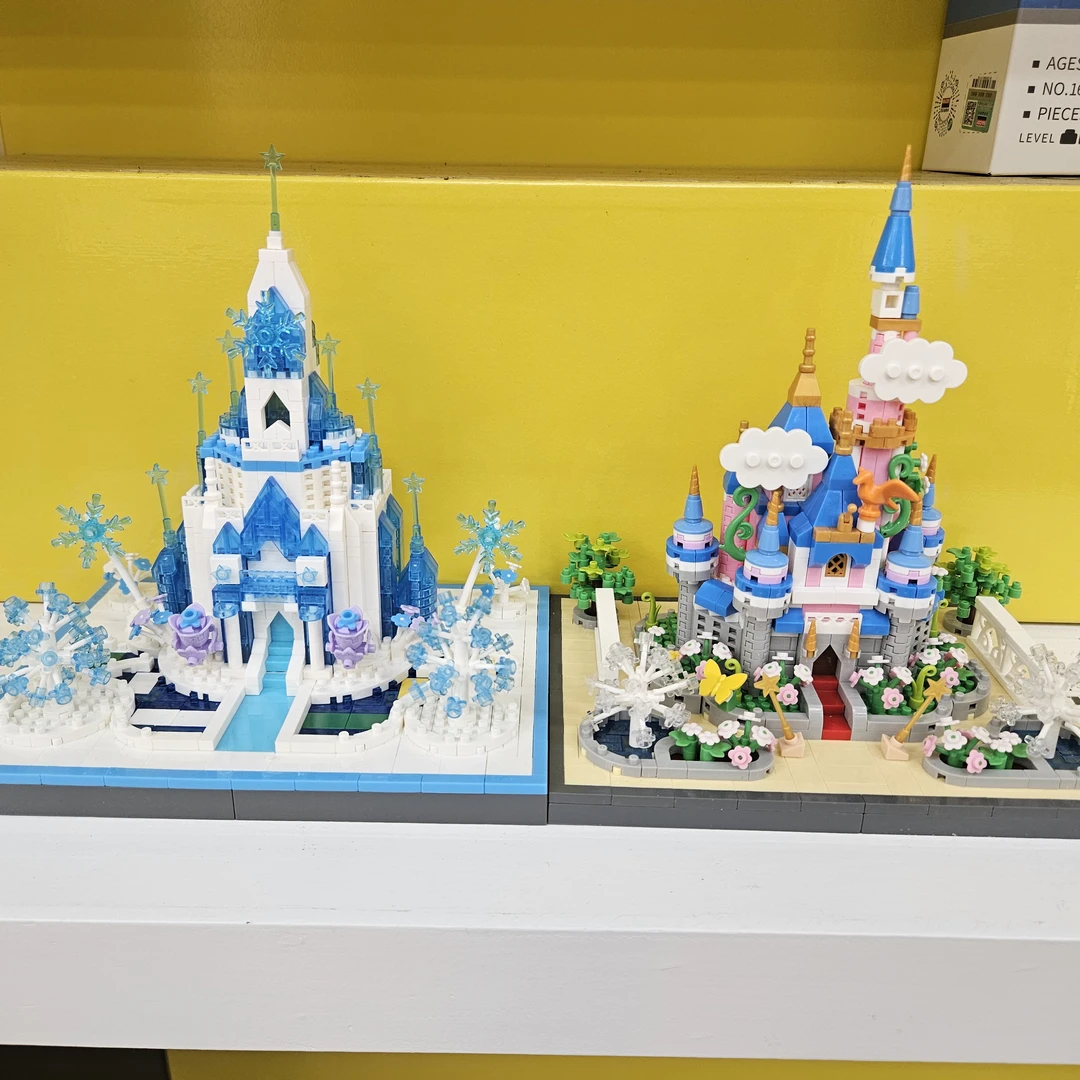 贝乐迪微颗粒积木冰雪城堡+精灵城堡