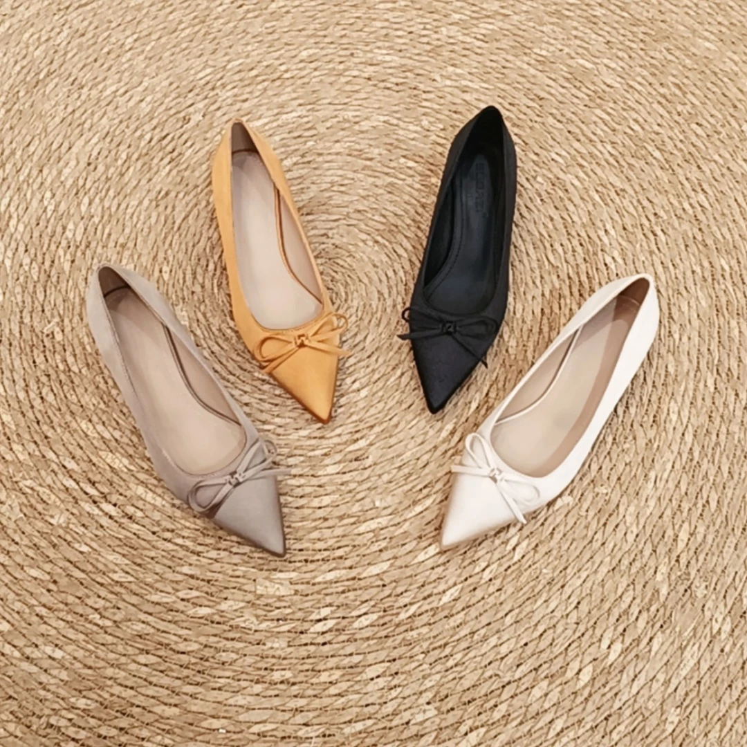 欧若风单鞋女2025春夏季新款时尚百搭气质尖头浅口法式中细跟女鞋