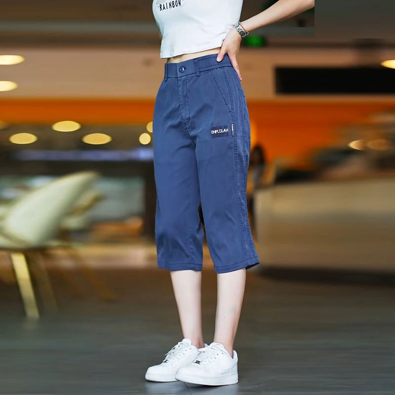 夏季薄款冰丝休闲短裤男宽松直筒中年爸爸男装2025新款天丝七分裤