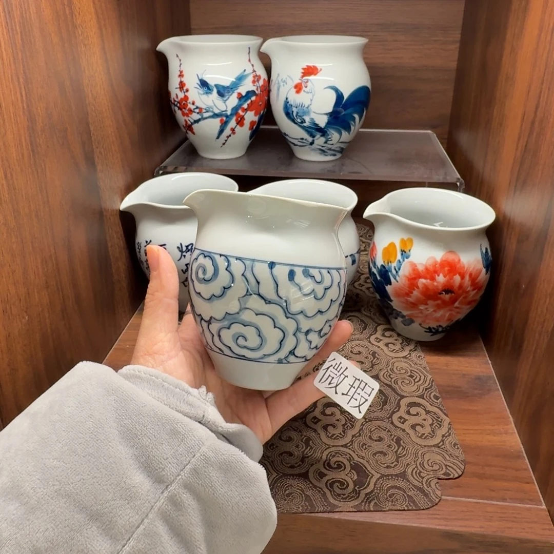 釉下手绘茶具微瑕