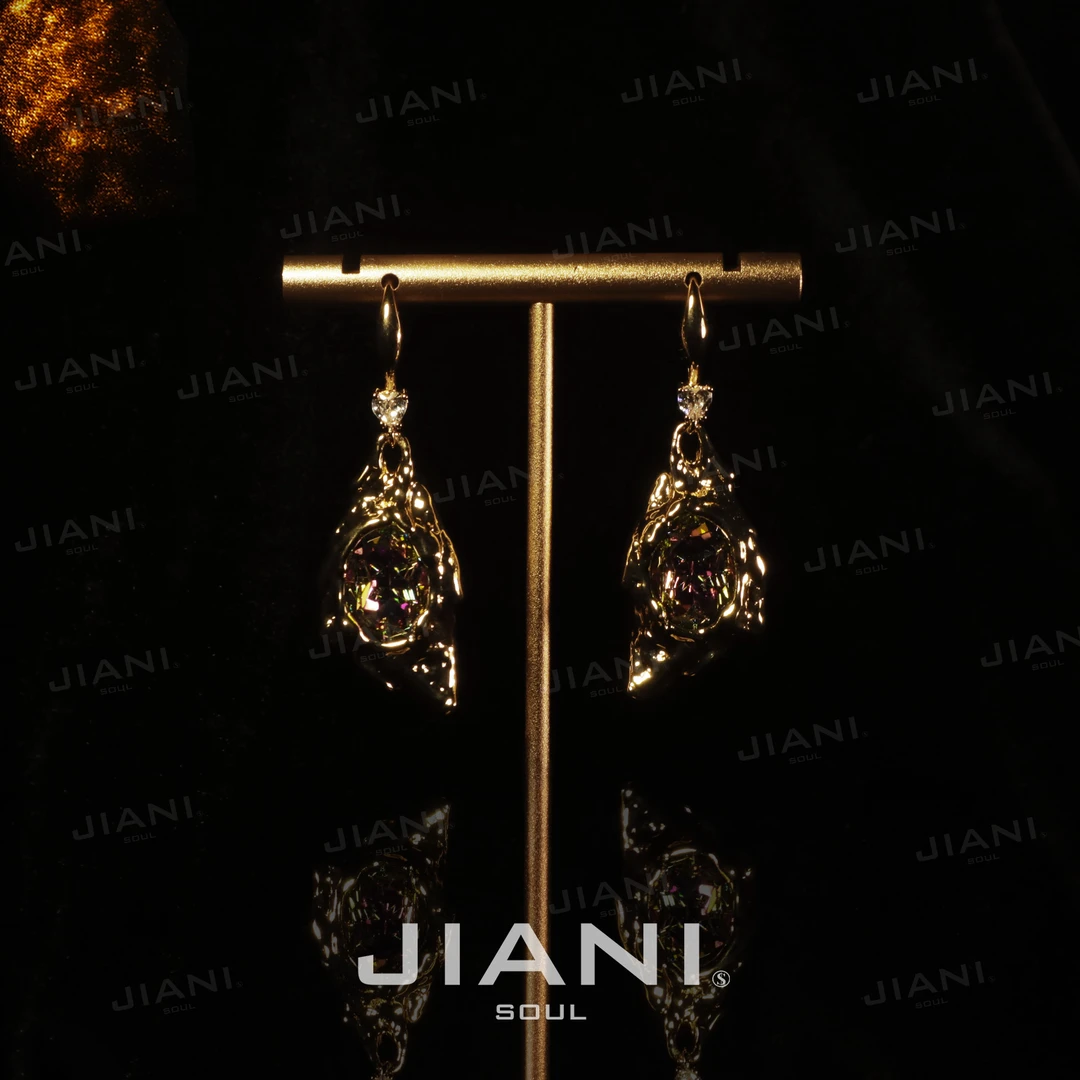 合金耳饰 JIANI【坠落的石沃尔夫-神秘紫拉叶星】耳饰