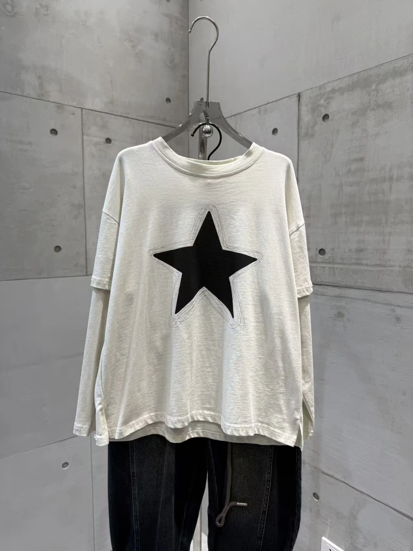 【高质量】韩系潮牌纯棉长袖打底2025新款秋季男女童宽松上衣