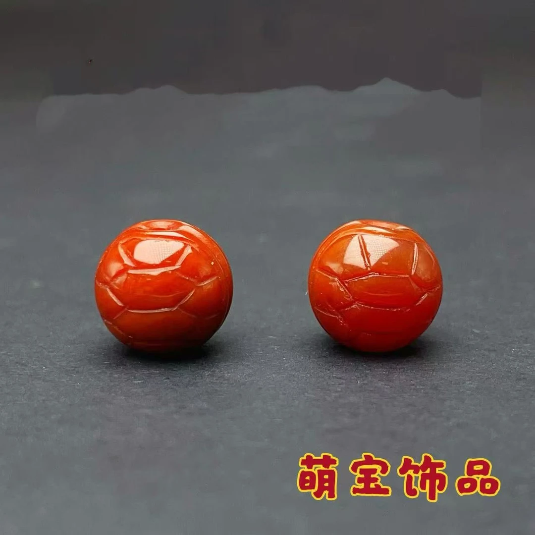 【萌宝饰品】A439天然玛瑙龟背富甲一方雕刻件设计款11mm多样性发一