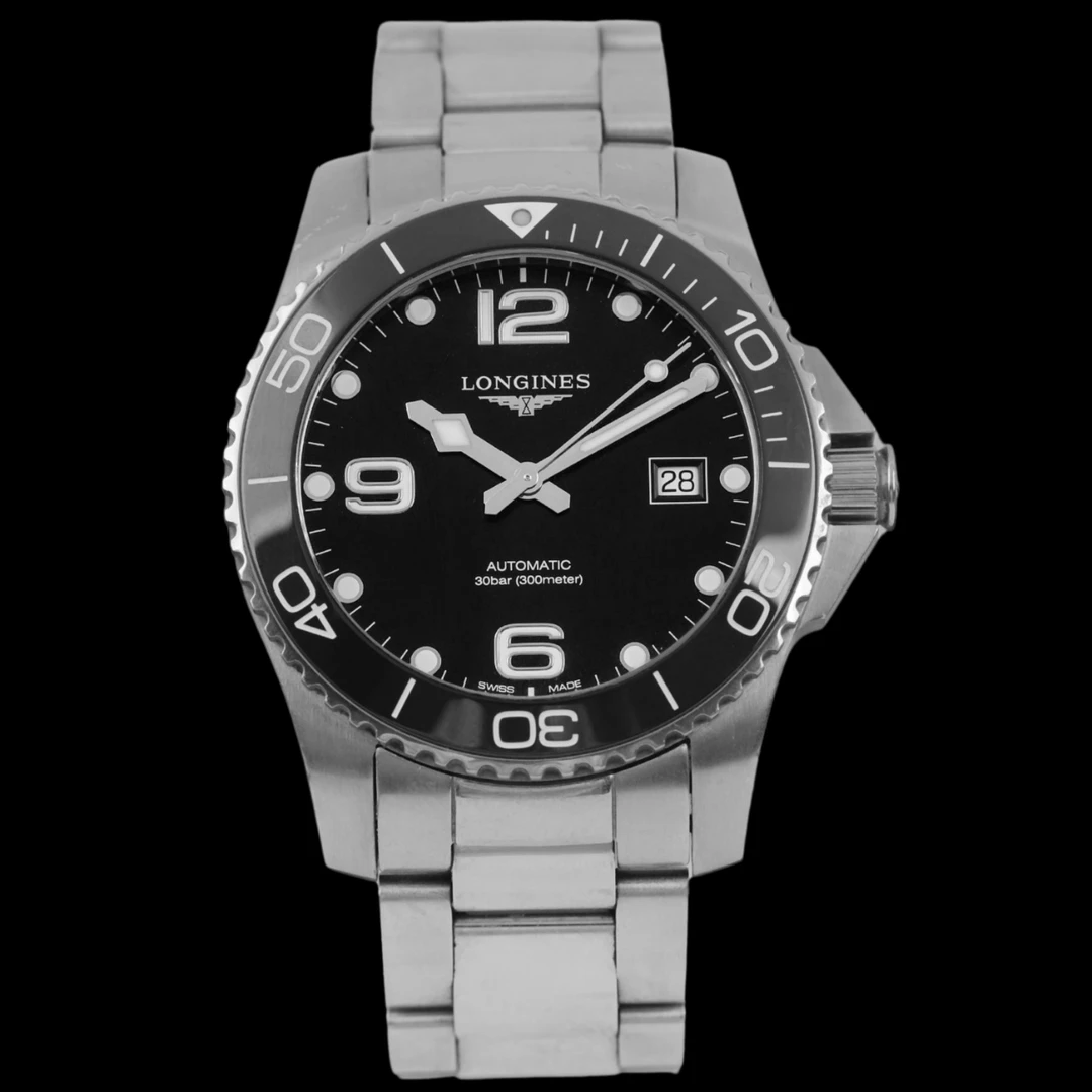 99新 Longines/浪琴 大牛/单表/黑康/陶瓷圈41盘