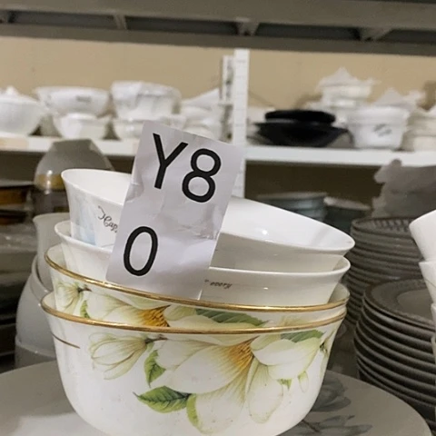 瓷两个木棉花两个白面碗y80