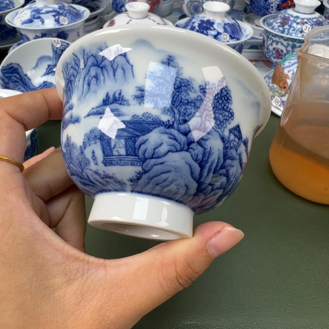 景德镇纯手工纯手绘茶具木木68