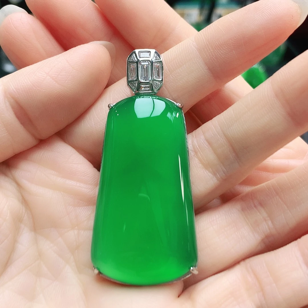 玛瑙/玉髓吊坠银S925镶嵌