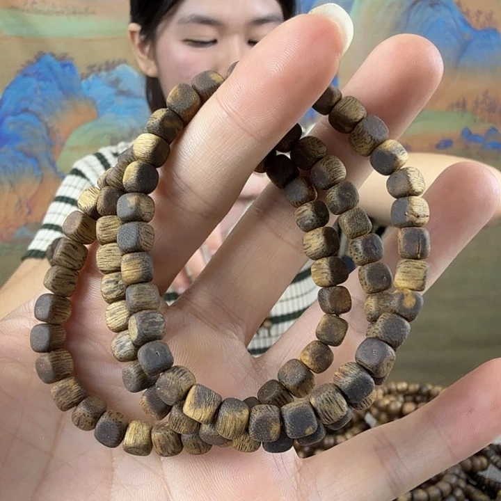 手串沉香5mm方糖珠4克多样性发一